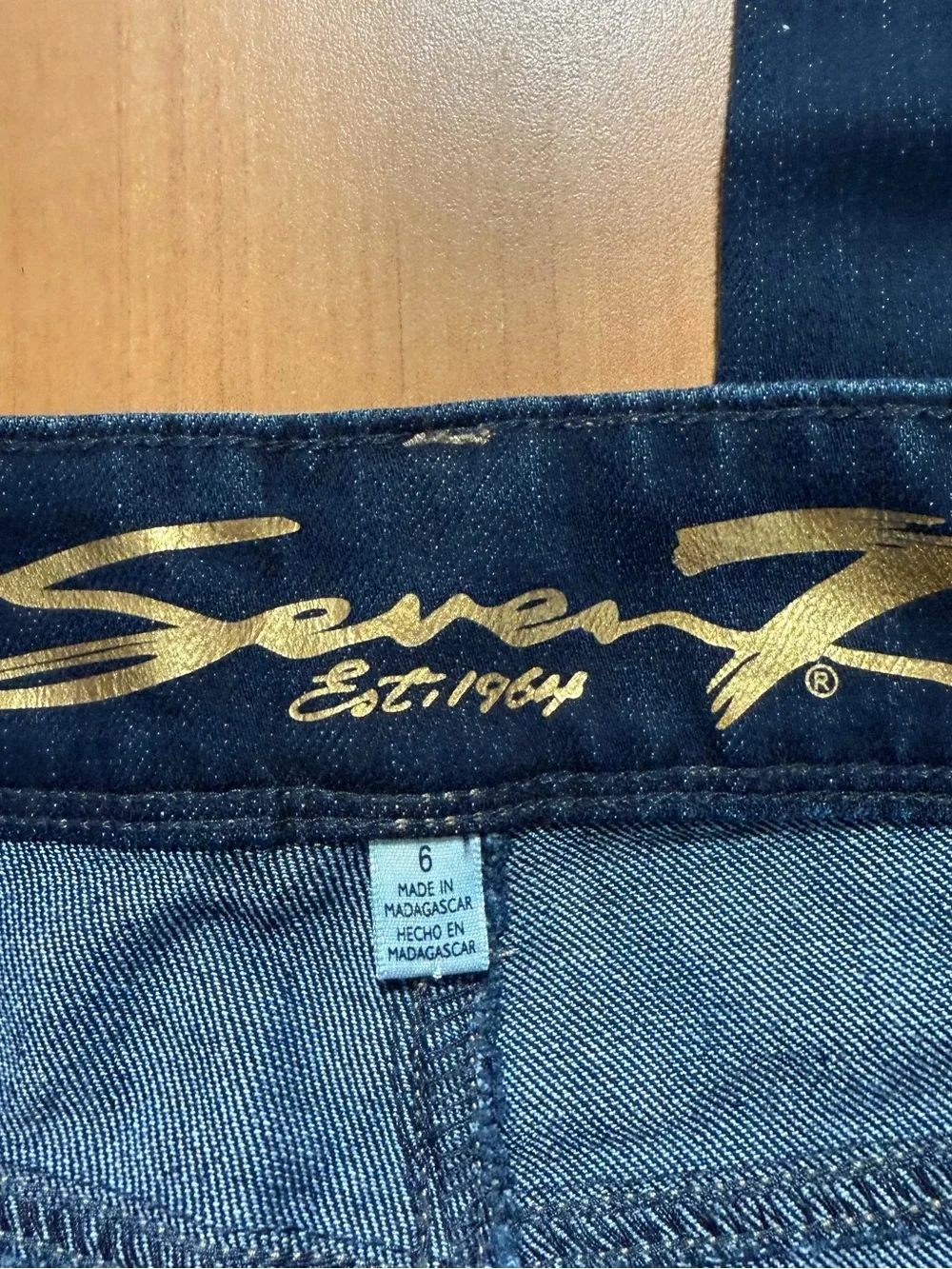 Seven7  Straight Indigo Blue Jeans